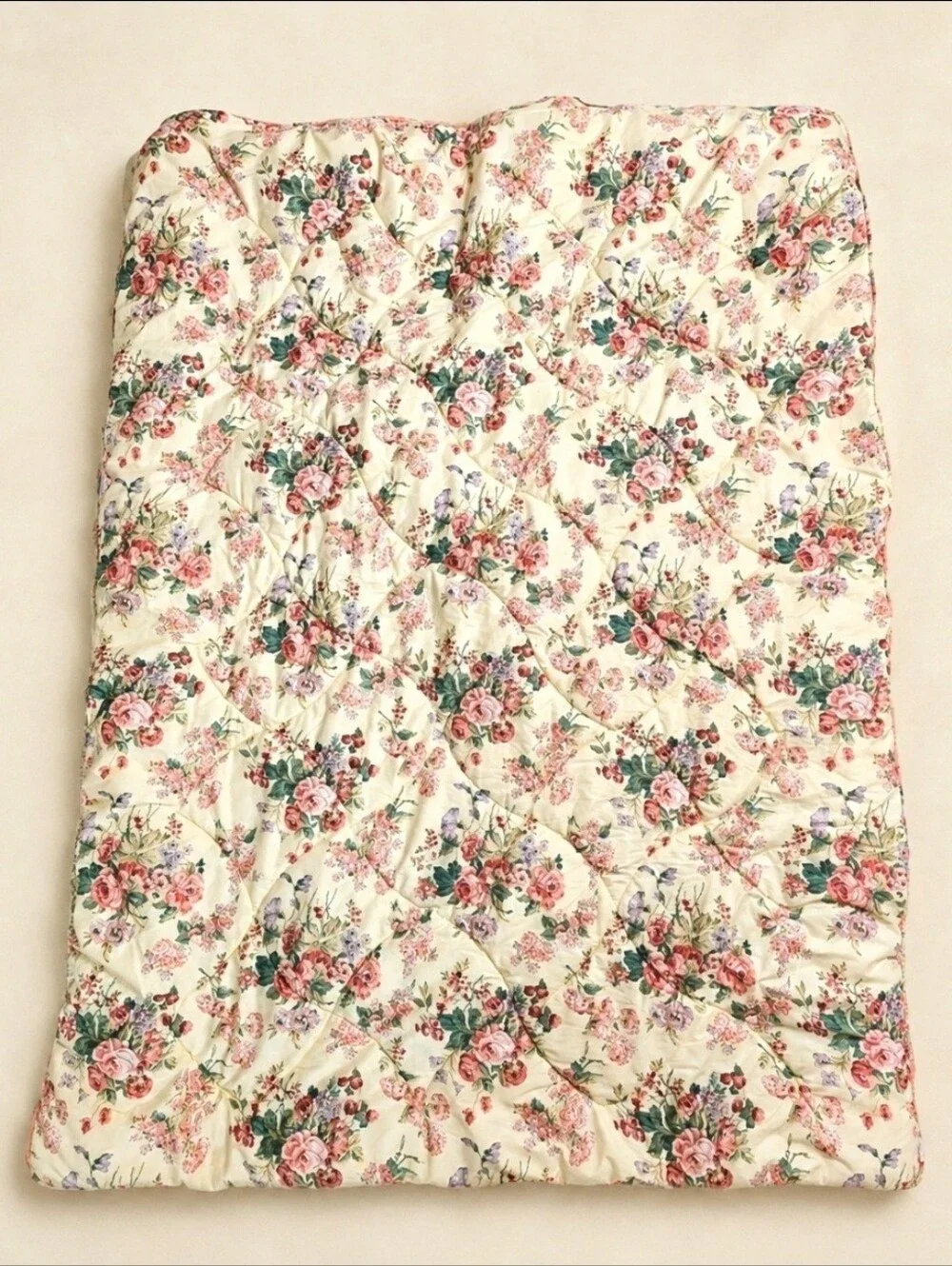 Vintage Laura Ashley Twin Reversible Comforter & Bedskirt Revman USA Floral